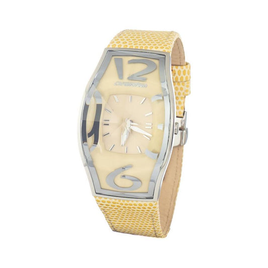 Chronotech Yellow Leather Dress Watch