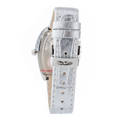 Chronotech Silver Leather Dress Watch