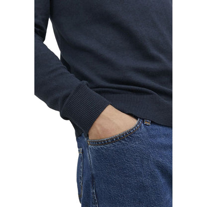 Jack Jones Blue Cotton Turtleneck