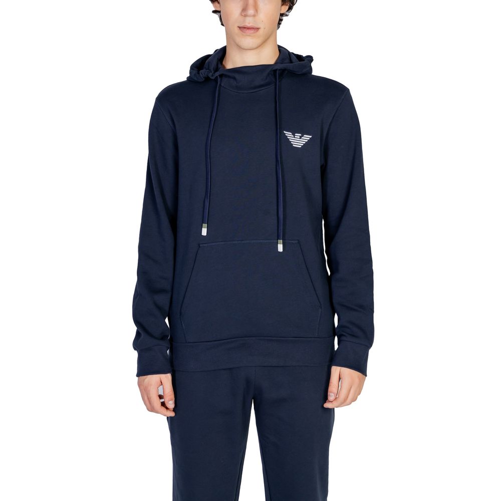 Emporio Armani Underwear Blue Cotton Hoodie