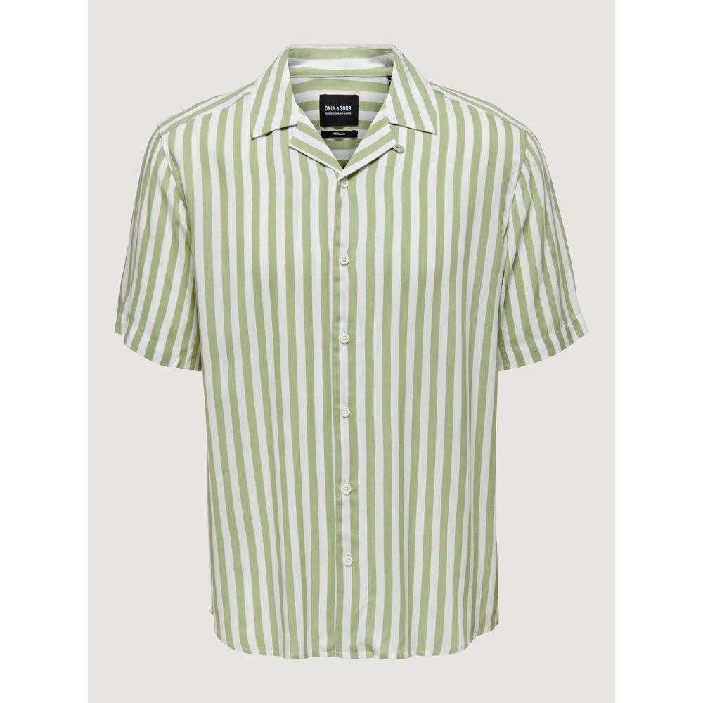 Only & Sons Green Viscose Shortsleeve Shirt
