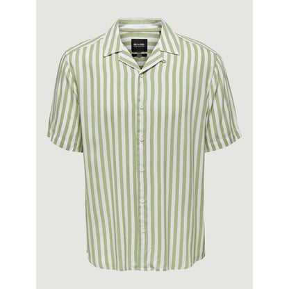 Only & Sons Green Viscose Shortsleeve Shirt