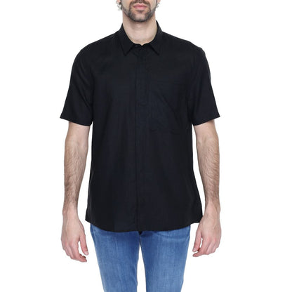Antony Morato Black Linen Shortsleeve