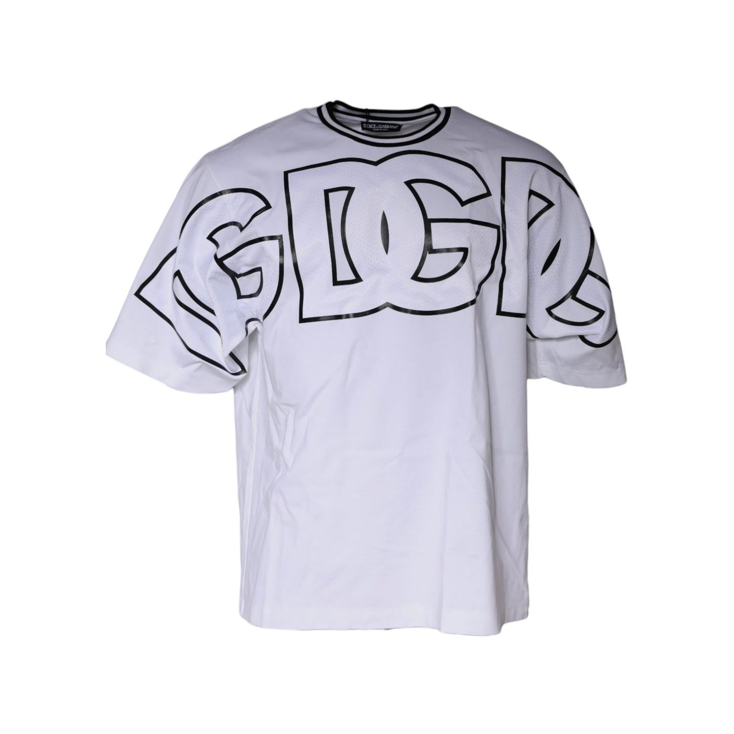 Dolce & Gabbana White Logo Print Crew Neck T-shirt