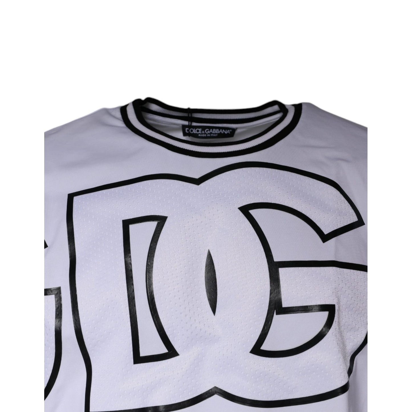 Dolce & Gabbana White Logo Print Crew Neck T-shirt