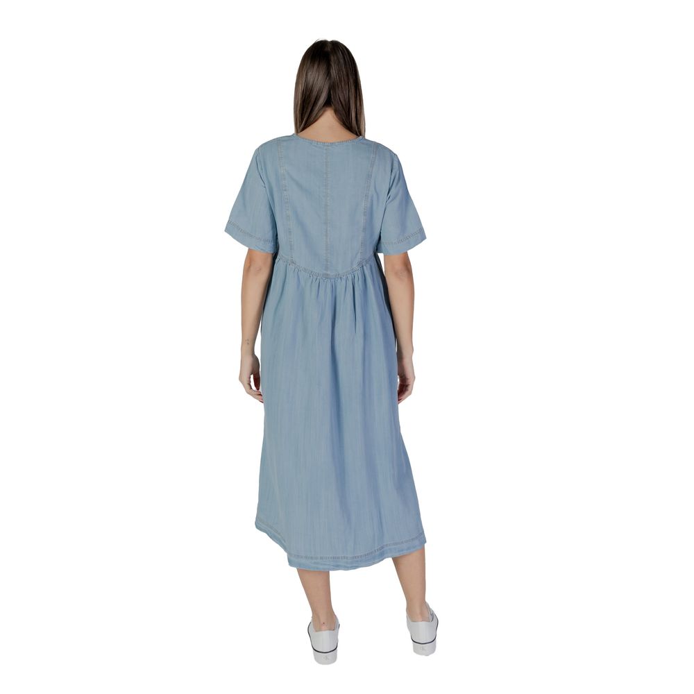 B.Young Light Blue Cotton Long Dress