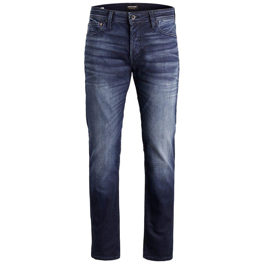 Jack Jones Blue Cotton Relaxed Fit Jeans