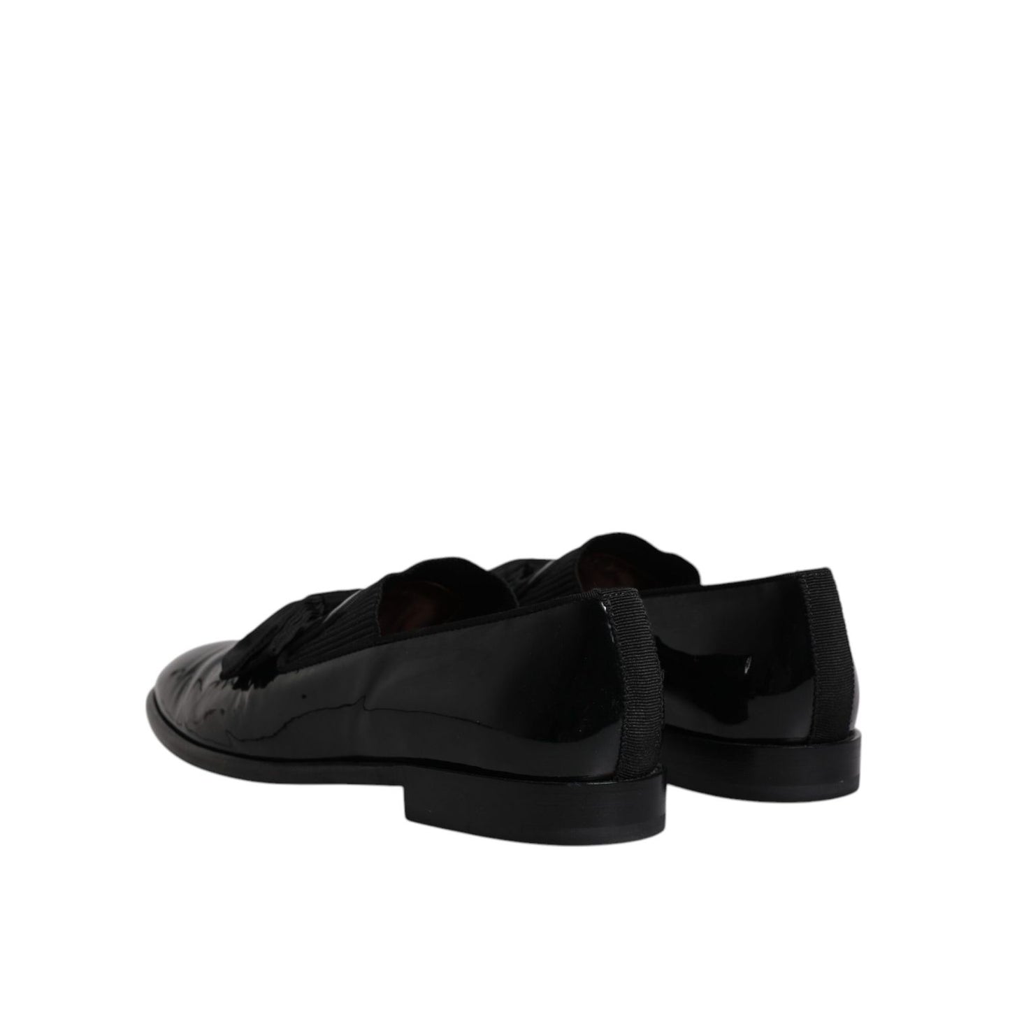 Dolce & Gabbana Black Leather Loafers Men Formal Dress Shoes