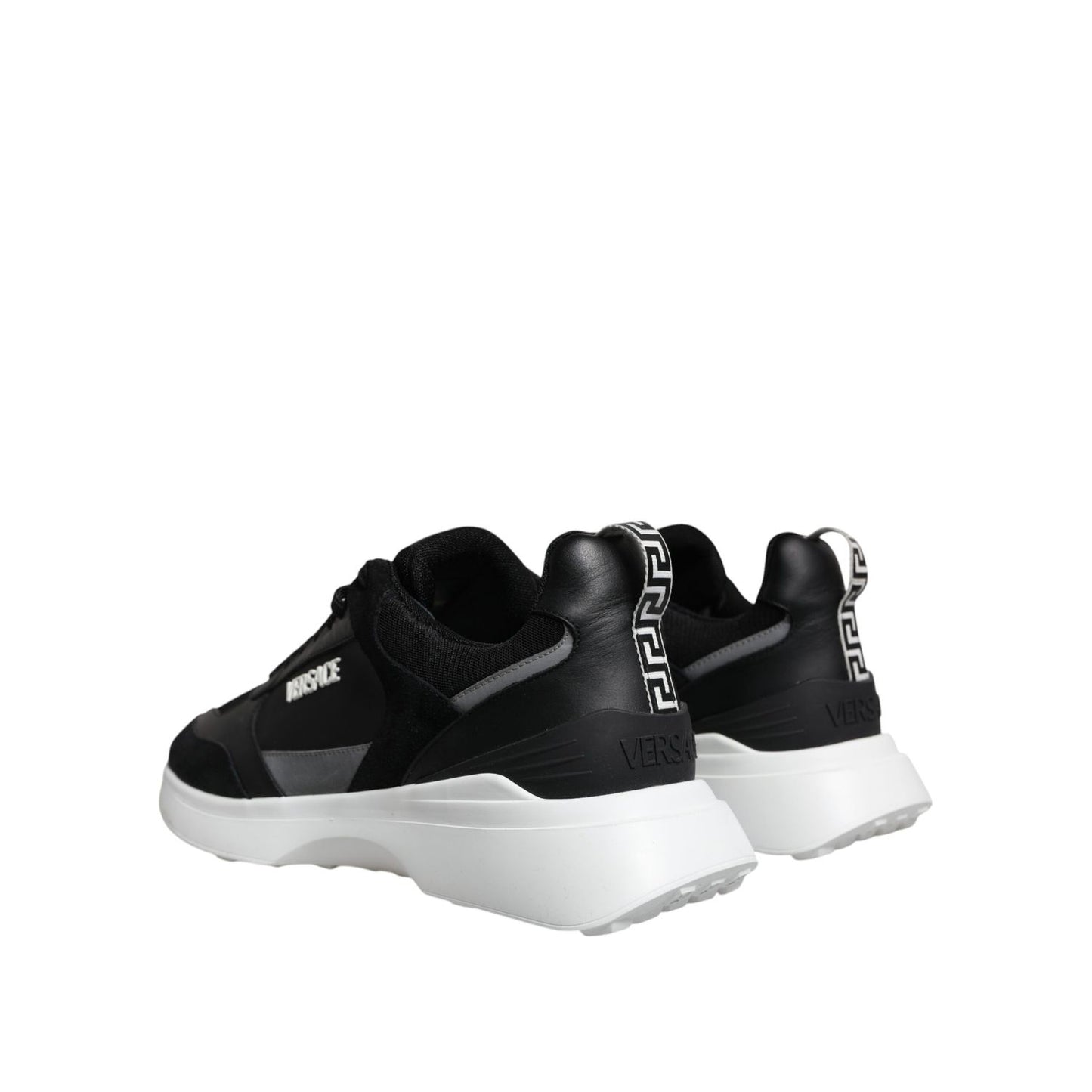 Versace Black Canvas Quad Fabric Medusa Low Top Sneaker Shoes