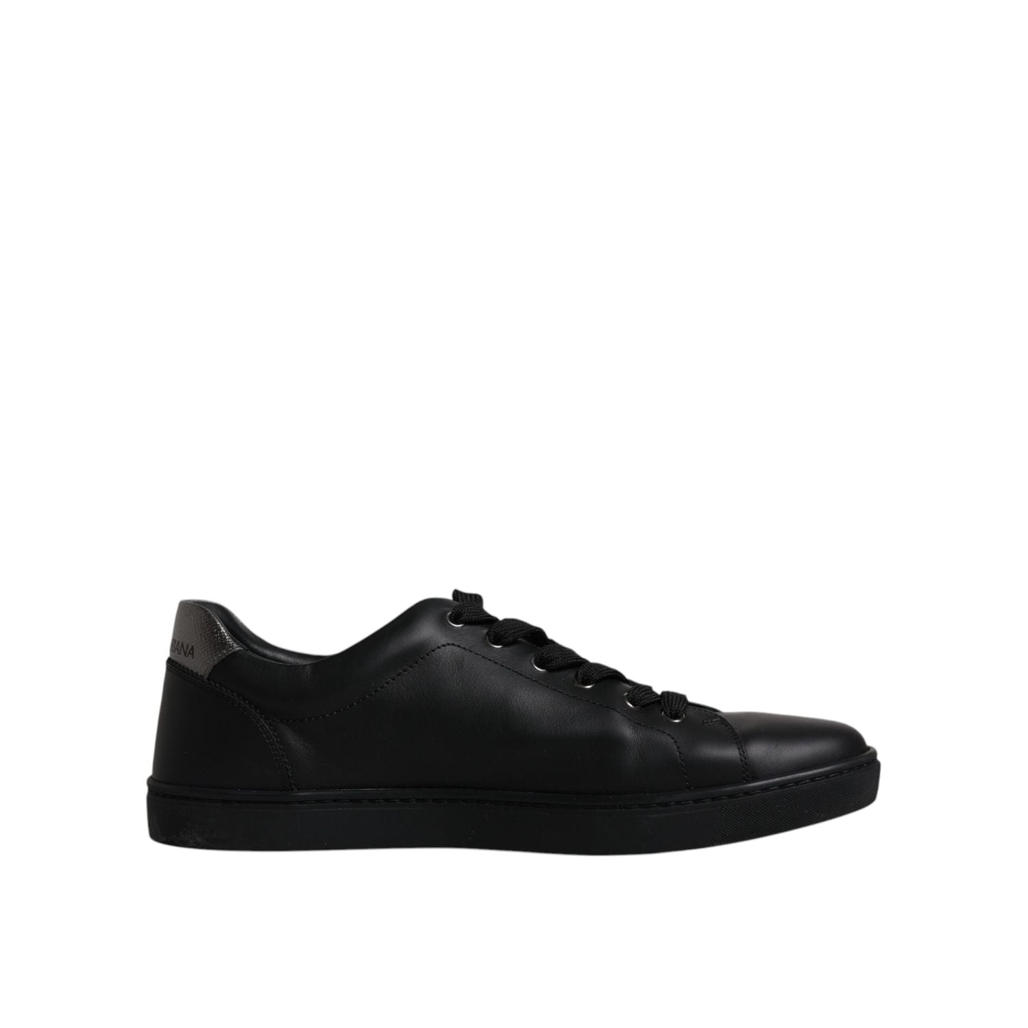 Dolce & Gabbana Black Leather London Heart Men Sneakers Shoes