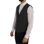 Dolce & Gabbana Gray STAFF Cotton Striped Vest SIG60352-1