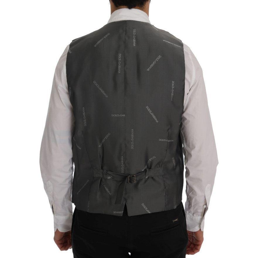 Dolce & Gabbana Gray STAFF Cotton Striped Vest SIG60352-1