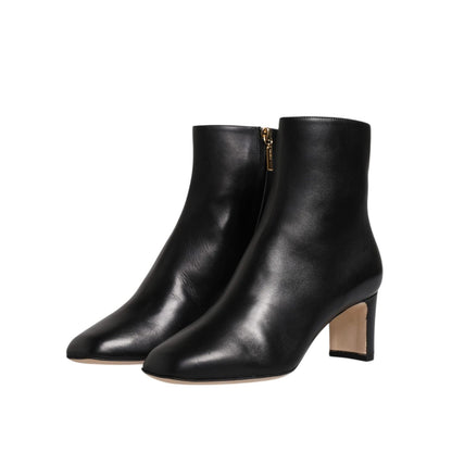 Dolce & Gabbana Black Jackie Leather Mid Calf Boots Shoes