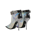 Dolce & Gabbana Shoes Silver Iridescent Pointed Short Boots