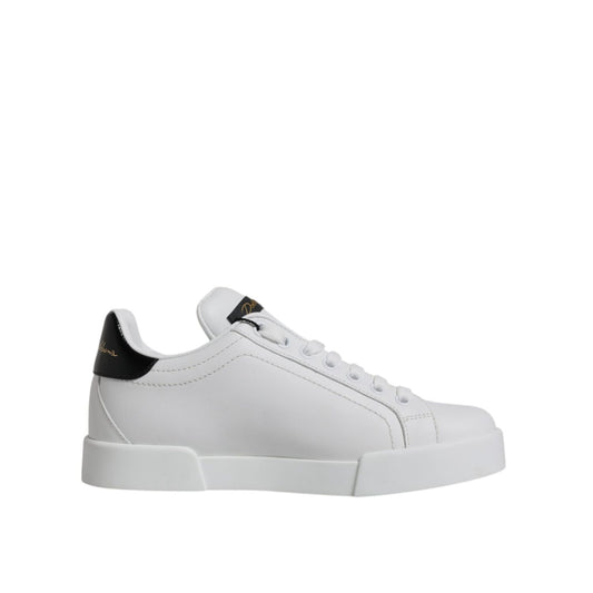Dolce & Gabbana White Leather Classic Low Top Sneakers Shoes