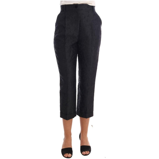 Dolce & Gabbana Black Floral Brocade Capri Pants BYX1126-2