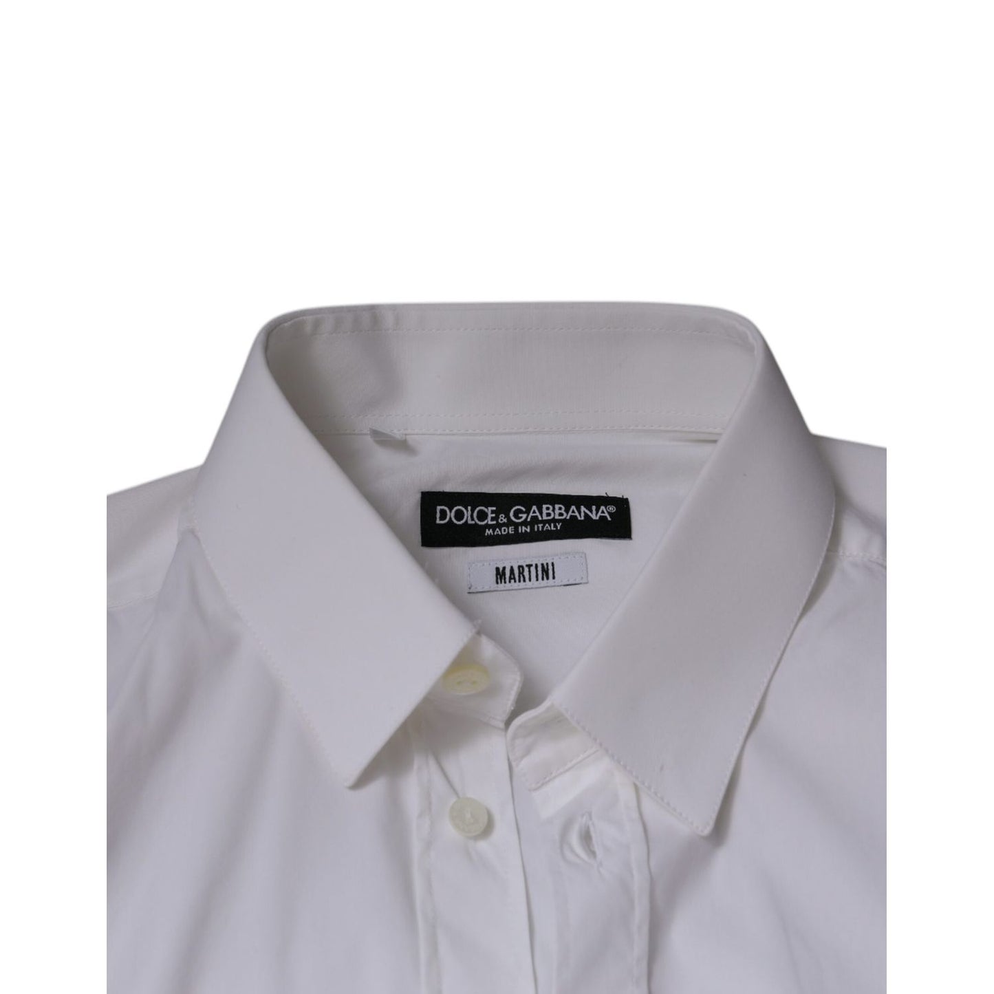 Dolce & Gabbana White Cotton Blend Formal MARTINI Shirt