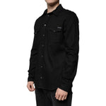 Dolce & Gabbana Black Cotton Collared Button Down Shirt