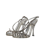 Dolce & Gabbana Silver Crystal Slingback KEIRA Sandals Shoes