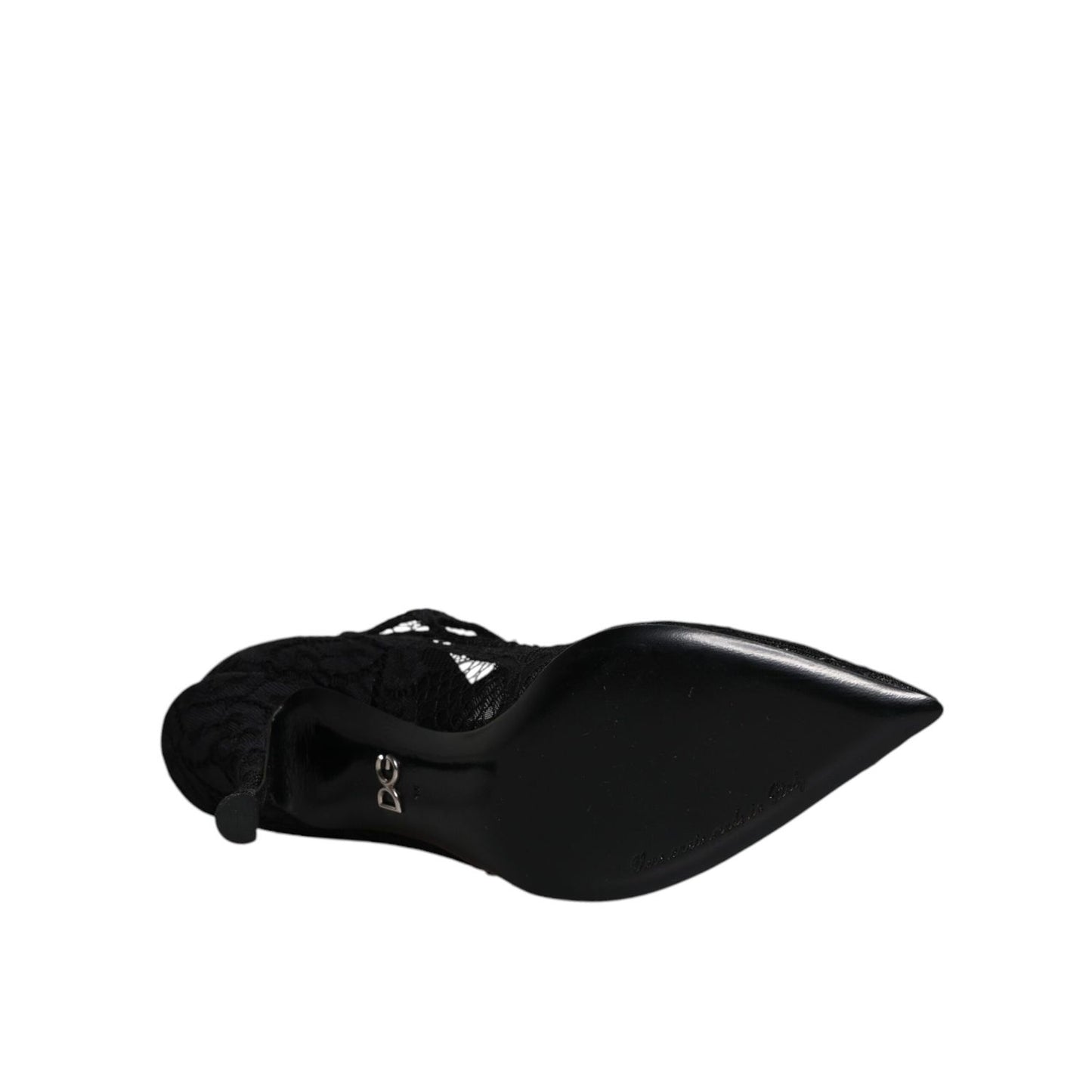 Dolce & Gabbana Black Lace Crystals Mary Jane Pumps Shoes