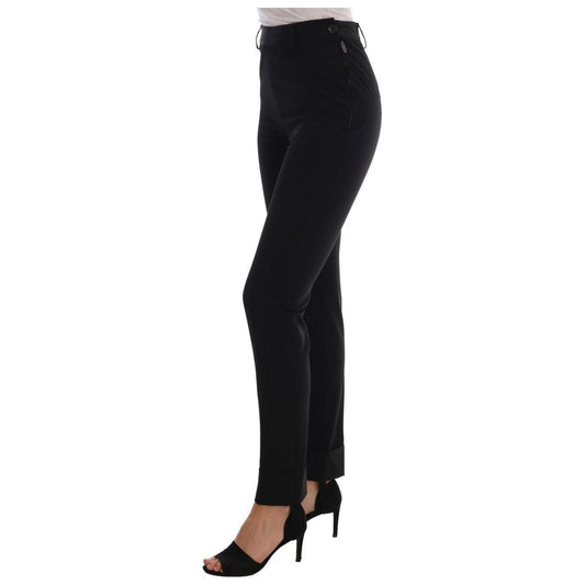 Ermanno Scervino Black Stretch Leggings Pants BYX1163-2