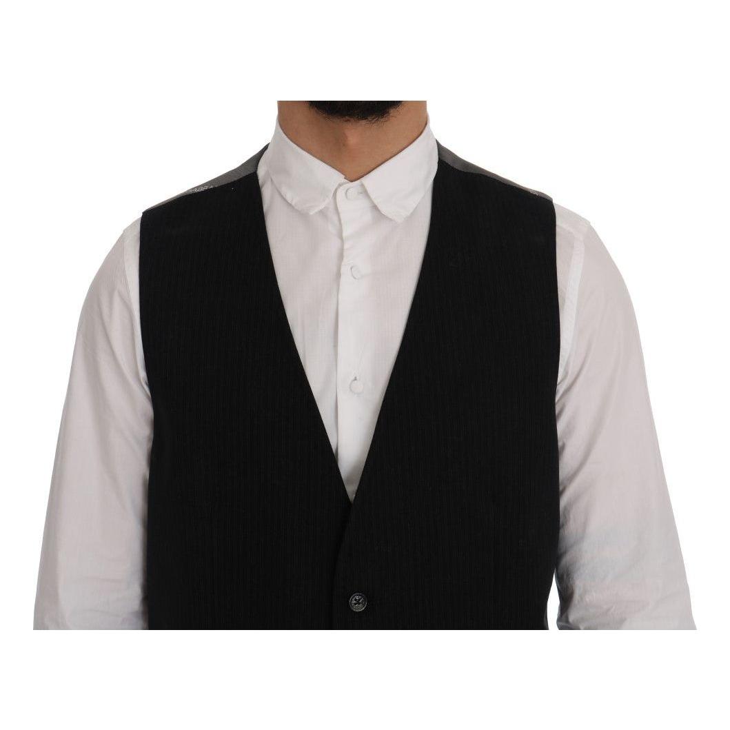 Dolce & Gabbana Black STAFF Cotton Rayon Vest