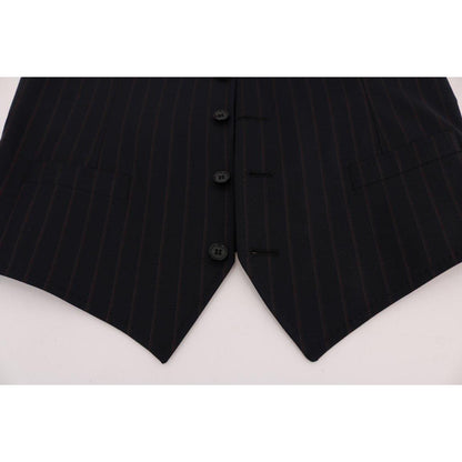 Dolce & Gabbana Blue Wool Stretch Vest