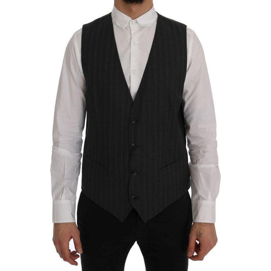 Dolce & Gabbana Gray STAFF Wool Stretch Vest SIG60350-1