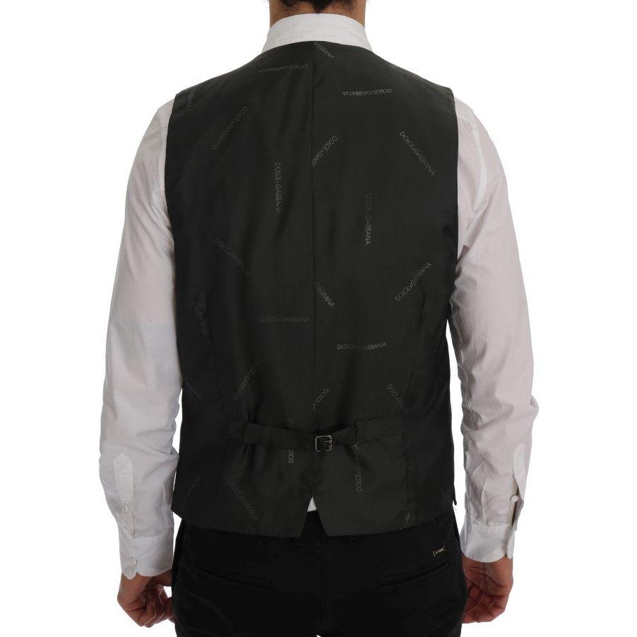 Dolce & Gabbana Gray STAFF Wool Stretch Vest