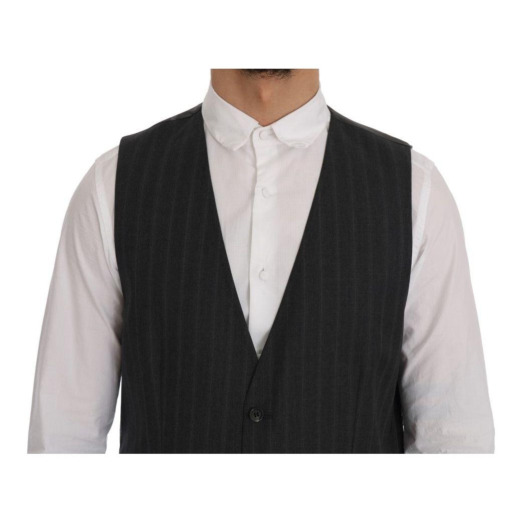 Dolce & Gabbana Gray STAFF Wool Stretch Vest
