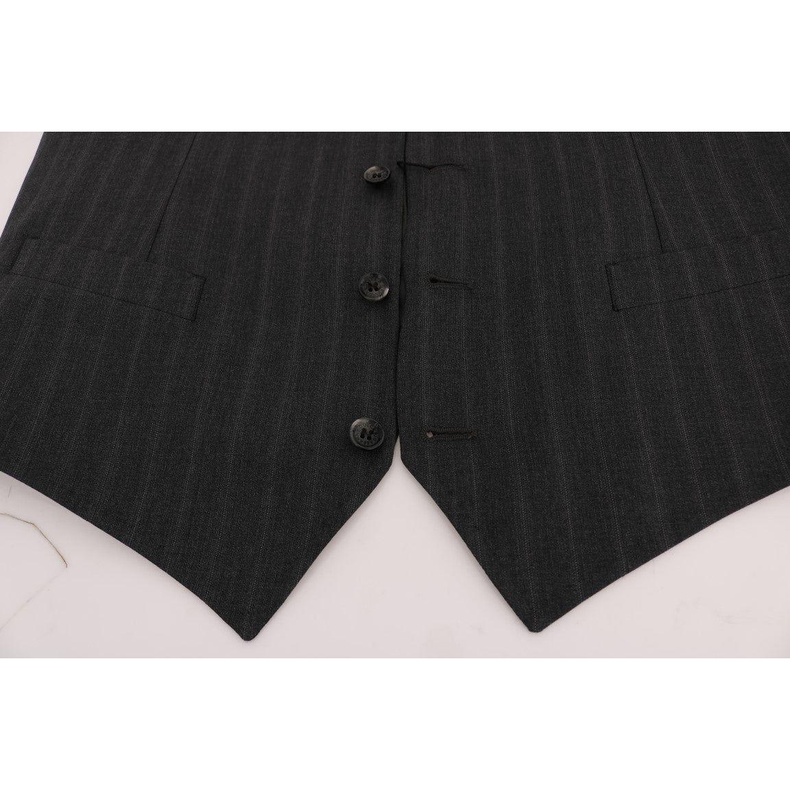 Dolce & Gabbana Gray STAFF Wool Stretch Vest