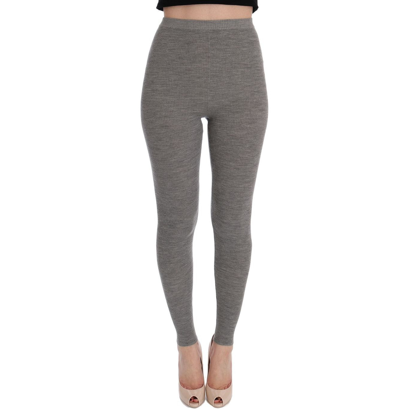 Dolce & Gabbana Gray Cashmere Stretch Tights