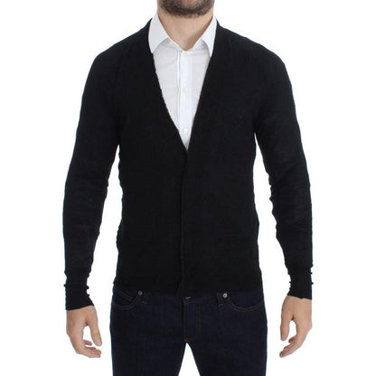 Costume National Black Fine Wool Button Cardigan