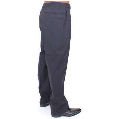 Dolce & Gabbana Black Wool Stretch Pleated Pants