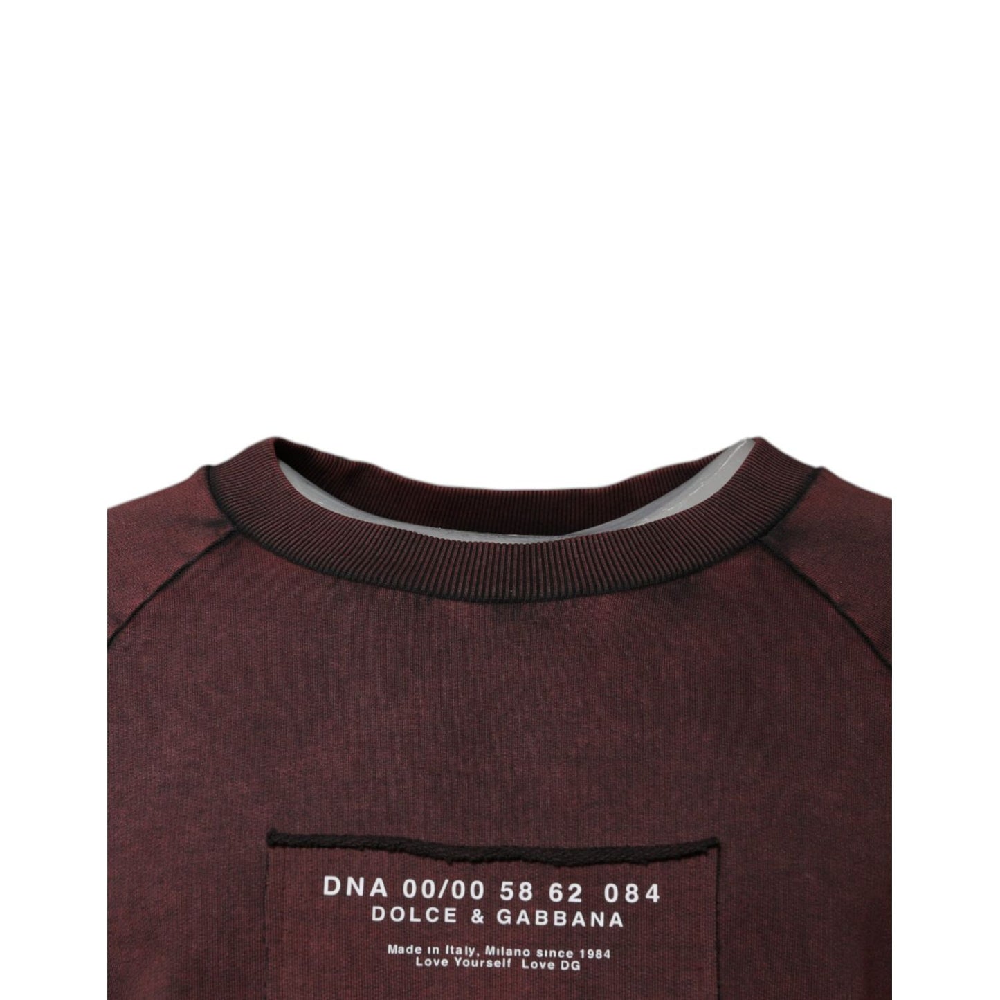 Dolce & Gabbana Brown Logo Cotton Crew Neck Pullover Sweater