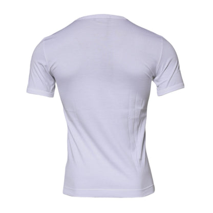 Dolce & Gabbana White Panda King Cotton Crew Neck T-shirt