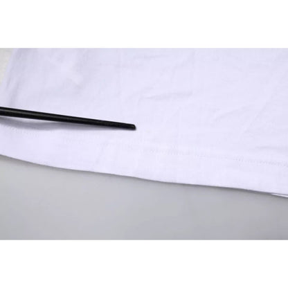 Dolce & Gabbana White Cotton Logo Crew Neck Short Sleeves T-shirt