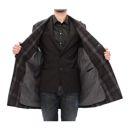 Dolce & Gabbana Gray Double Breasted Coat Jacket