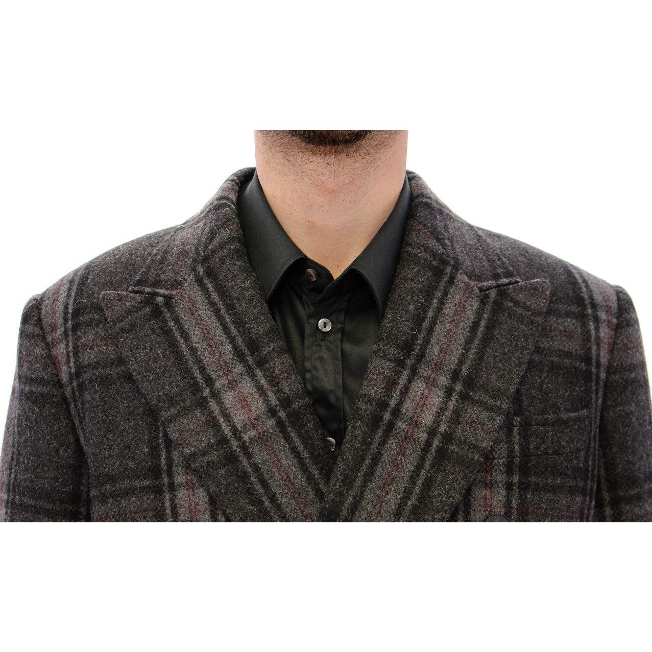 Dolce & Gabbana Gray Double Breasted Coat Jacket