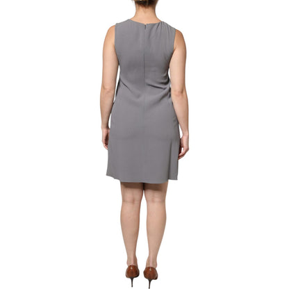Emporio Armani Gray Round Neck Sleeveless A-line Mini Dress