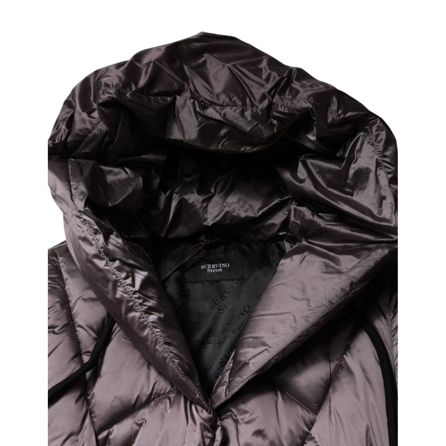 Scervino Street Violet Puffer Quilted Hooded Women Coat Jacket