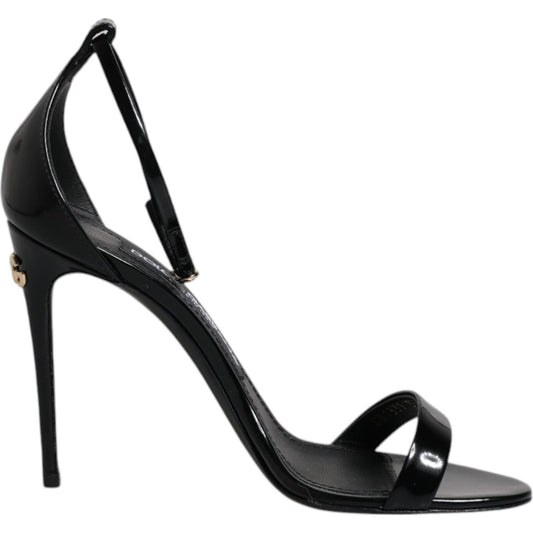 Dolce & Gabbana Black KEIRA Heels Ankle Strap Sandals Shoes LA12267-35.5