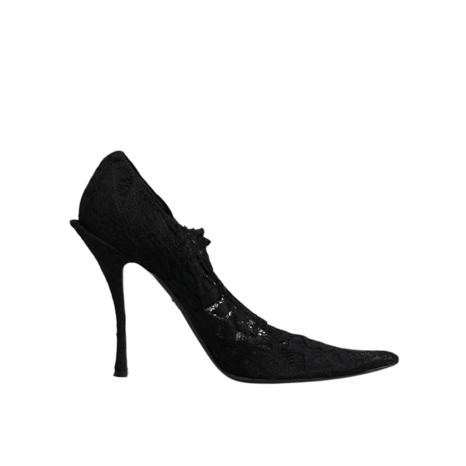 Dolce & Gabbana Black Lace Crystals Mary Jane Pumps Shoes
