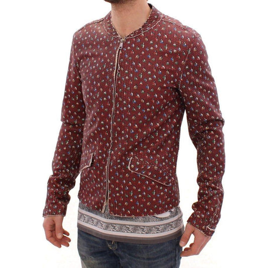 Dolce & Gabbana Bordeaux Leather Boxer Print Jacket Coat GSD12728-1
