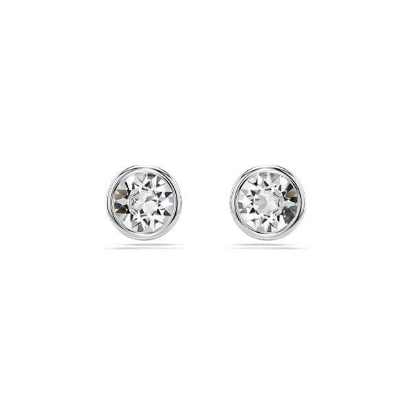 SWAROVSKI Mod. 5696073 earrings with 925 silver and quartz analog design. Elegant lady accessory with official packaging.