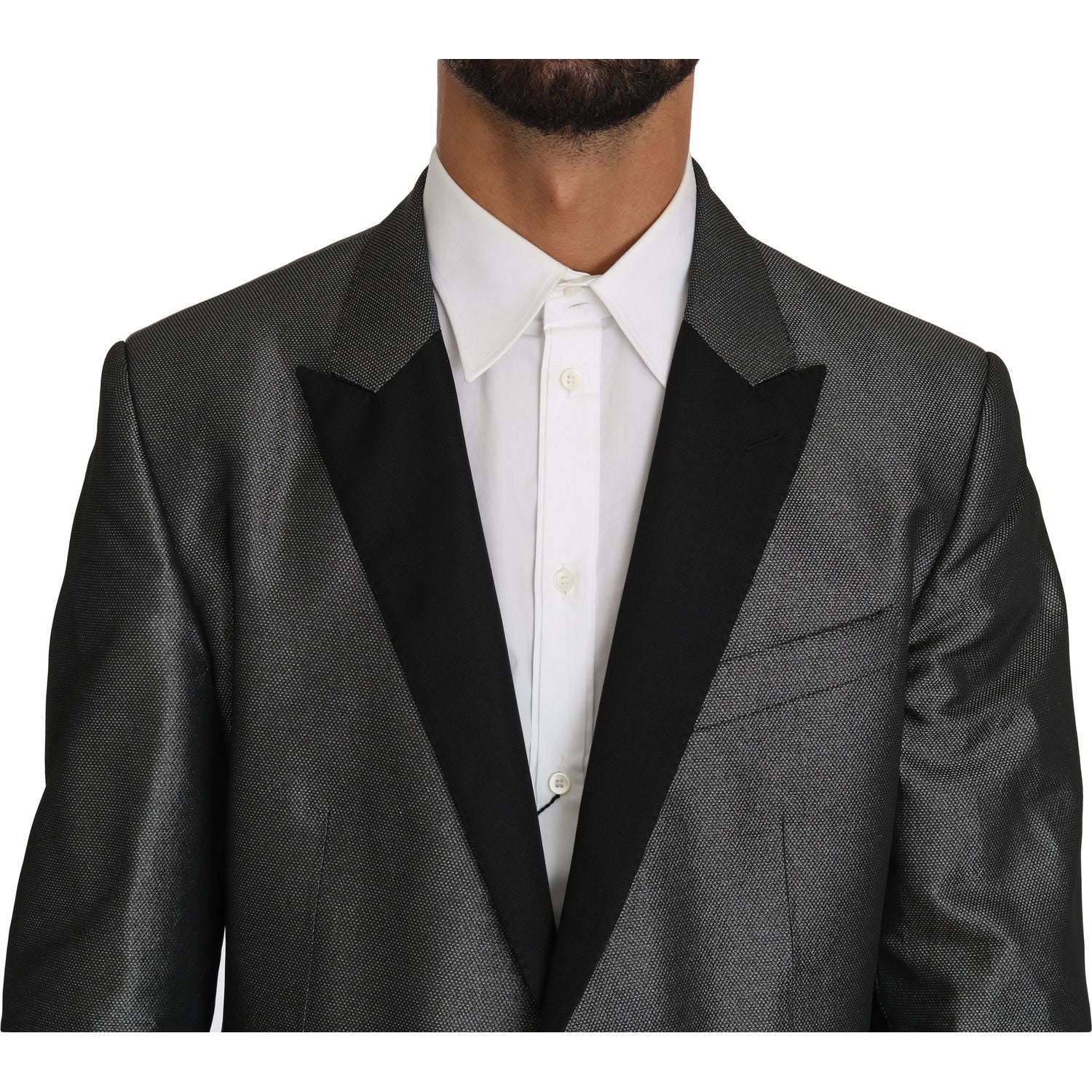 Dolce & Gabbana Gray Patterned MARTINI 2 Piece Suit