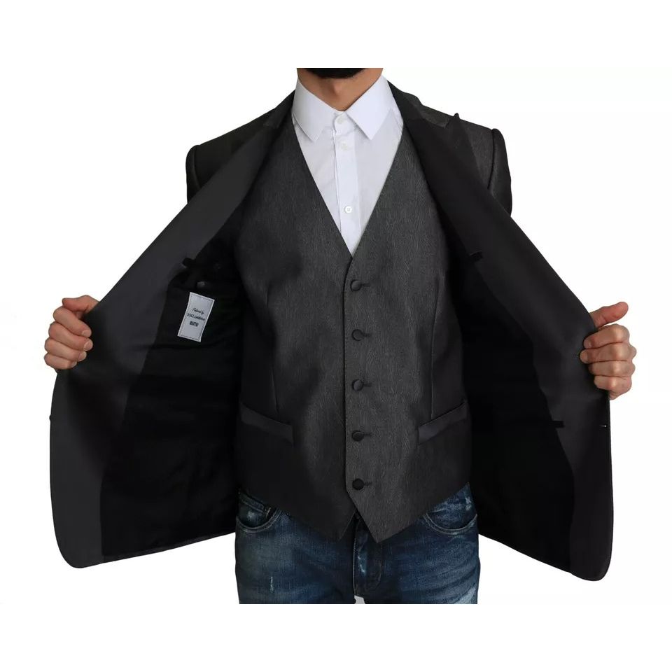 Dolce & Gabbana Gray MARTINI 2 Piece Vest Coat Blazer