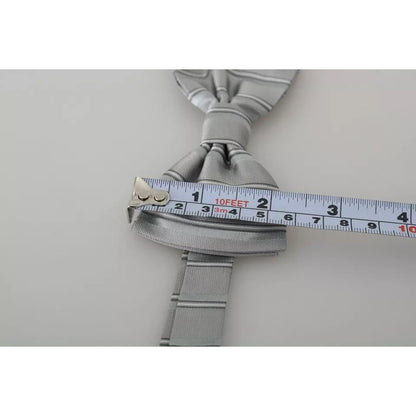 Dolce & Gabbana Light Gray Lining Adjustable Neck Butterfly Bow Tie