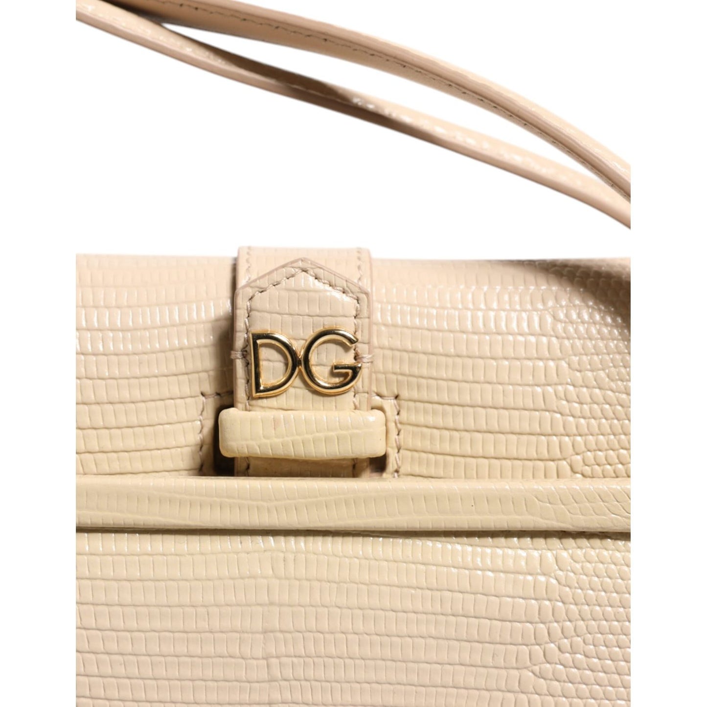 Dolce & Gabbana Beige Leather Ingrid Top Handle Shoulder Bag