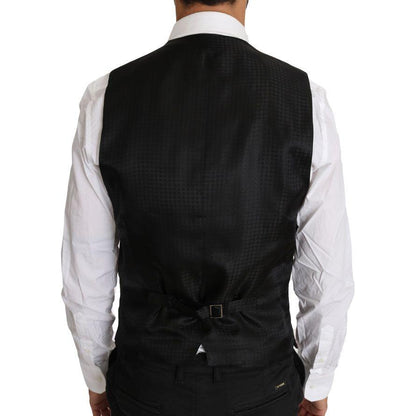 Dolce & Gabbana Purple Pattern Wool Silk Waistcoat Vest